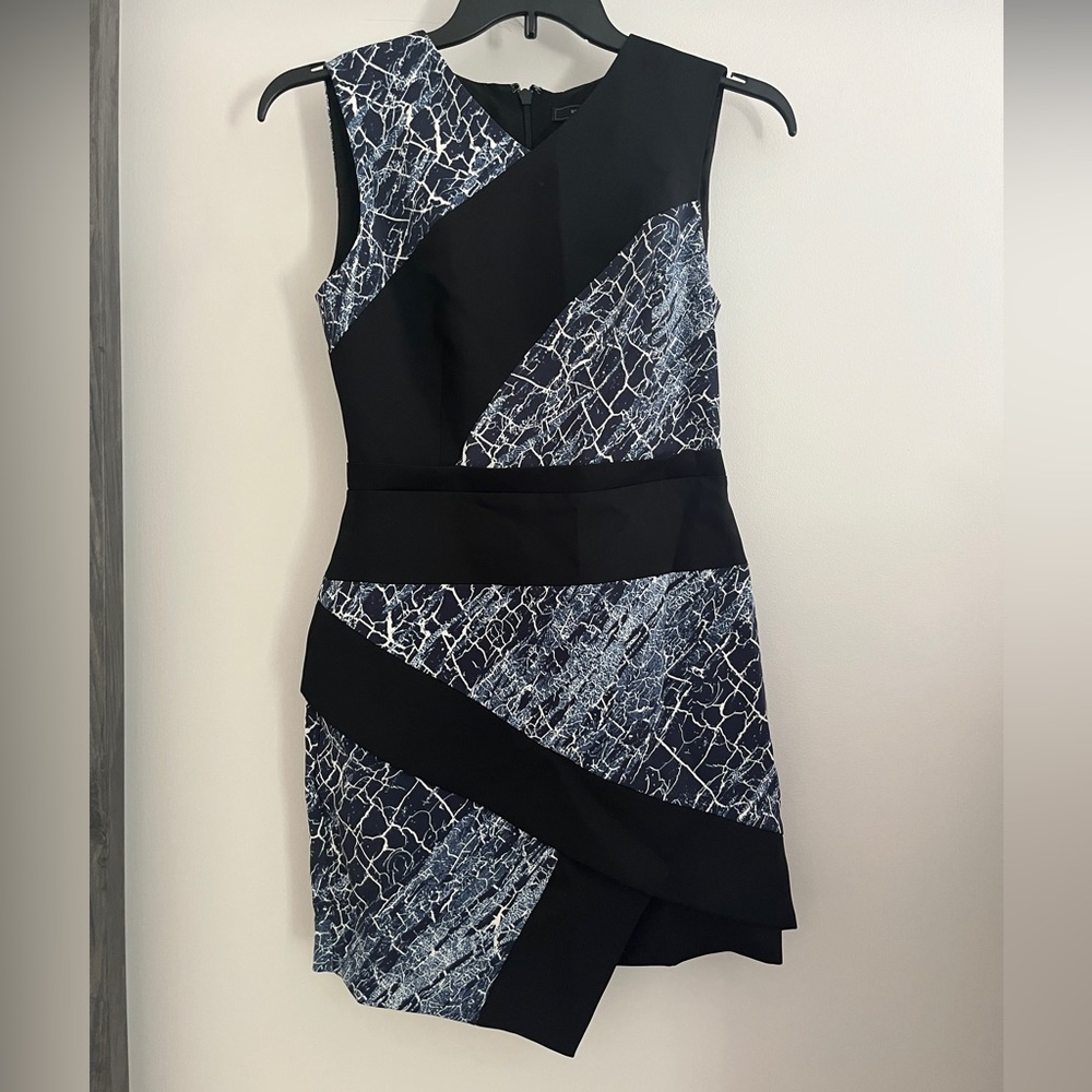BCBG Maxazria black and blue mini dress